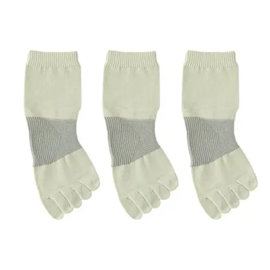 Anna-Kaci 3-Pack Women's Pure Cotton Five-Toe Socks with Antibacterial Breathable Design image {2}