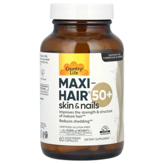 Country Life Maxi-Hair, Skin & Nails, 50+, 60 Vegetarian Capsules image {3}