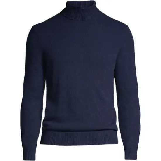 Lands' End Men's Fine Gauge Cashmere Turtleneck Sweater image {2}