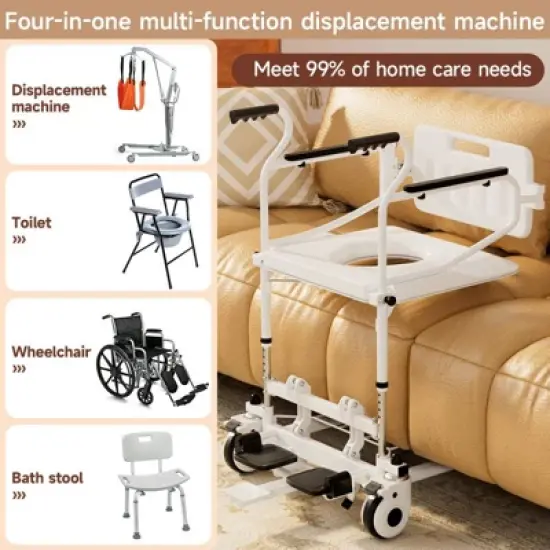 Topteng Patient Transfer Lift Chair, Removable Split Type Wheelchair image {5}