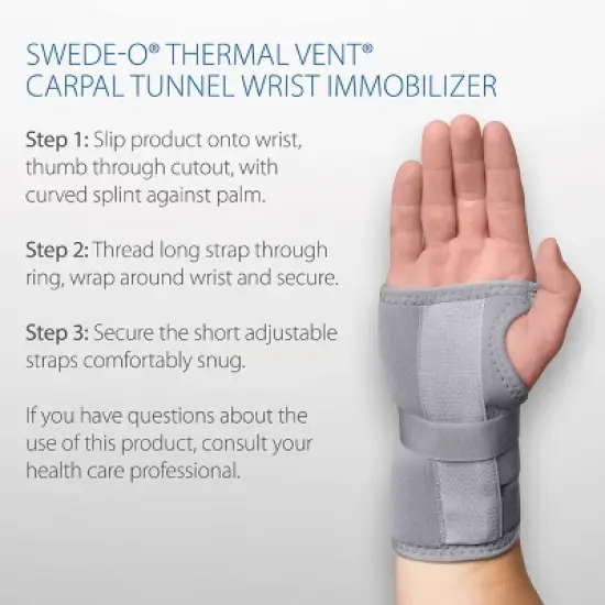 Swede-O Thermal Vent Carpal Tunnel Wrist Immobilizer Brace image {4}