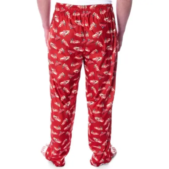 Disney Men's Cars Lightning McQueen Allover Character Sleep Pajama Pants Red image {2}