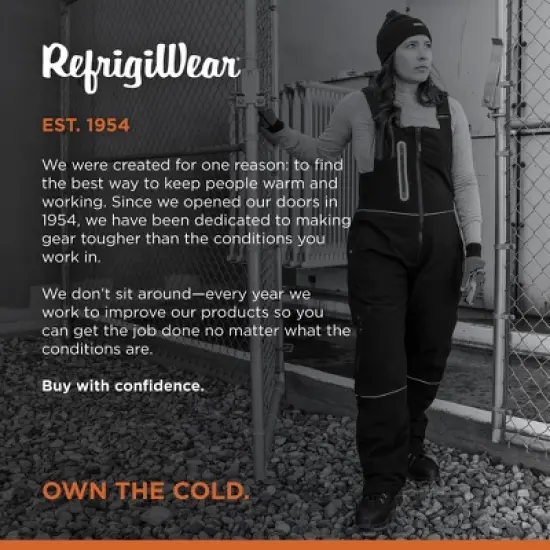 RefrigiWear Women's Insulated Softshell Bib Overalls with Reflective Piping image {5}