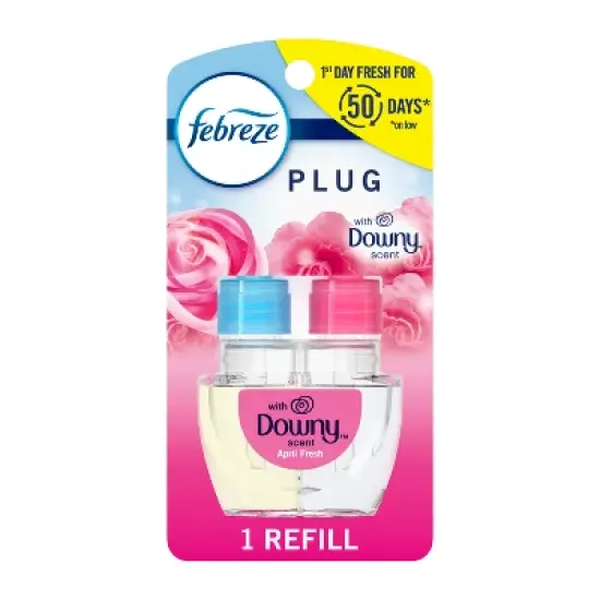 Febreze Odor-Fighting Fade Defy Plug Air Freshener Refill - Downy April Fresh - 0.87 fl oz/2pk image {12}