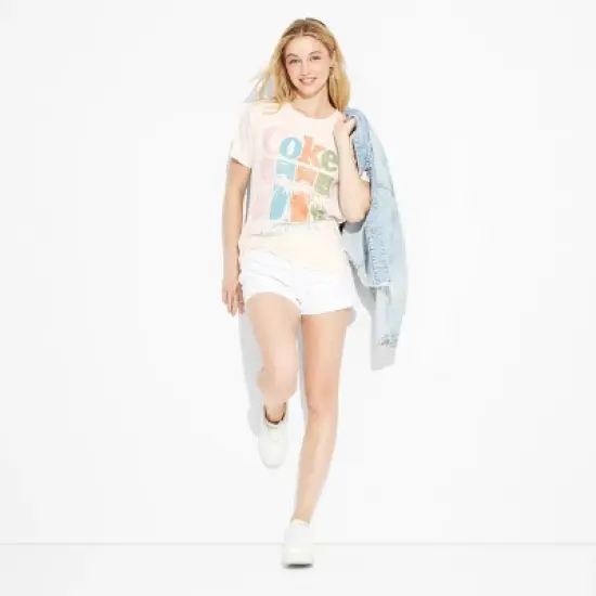 Women's Coke Catch the Wave Burnout Short Sleeve Graphic T-Shirt - Ivory image {2}