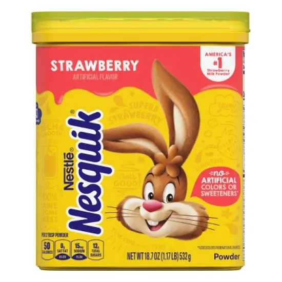 Nestle Nesquik Strawberry Flavor Powder Drink Mix for Strawberry Milk - 18.7oz image {12}