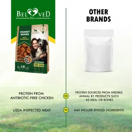 Beloved Pets Dog Treats Peanut Butter Bones with Cranberry, Rawhide Free Chews 10.6 Oz - 1 Pack image {6}