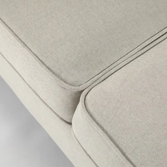 Hana Modern Linen Fabric Loveseat with Armrest Pockets Sand Gray - Mellow image {3}