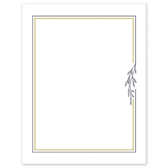 Avery 8.5" x 11" Cards, Gold & Navy Border with Florals, 10 ct image {9}