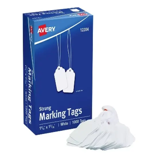 Avery Medium-Weight White Marking Tags 1 3/4 x 1 3/32 1 000/Box 12204 image {1}