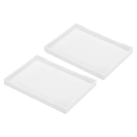 Unique Bargains Plastic Reusable Rectangle Serving Tray 2 Pcs image {5}