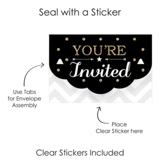 Big Dot of Happiness Tassel Worth The Hassle - Gold - Fill-In Cards - Graduation Party Fold and Send Invitations - Set of 8 image {4}