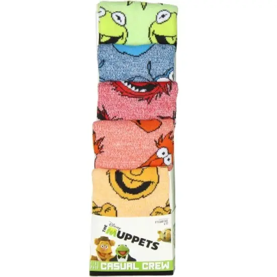 The Muppets Kermit Animal Gonzo Beaker Fozzie 5 Pack Crew Socks Multicoloured image {4}
