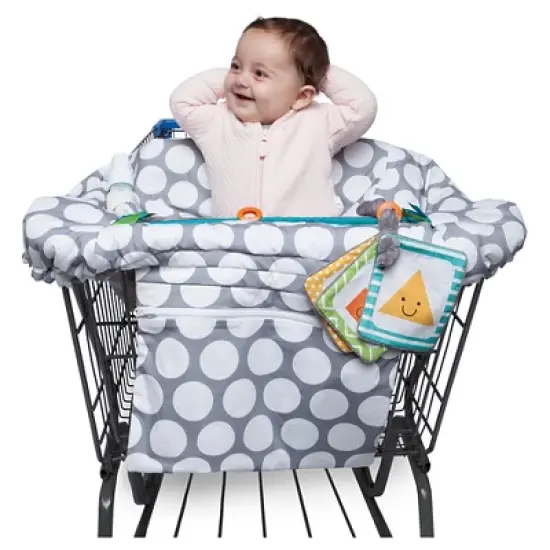 Boppy Preferred Shopping Cart and Restaurant High Chair Cover - Gray Jumbo Dots image {18}