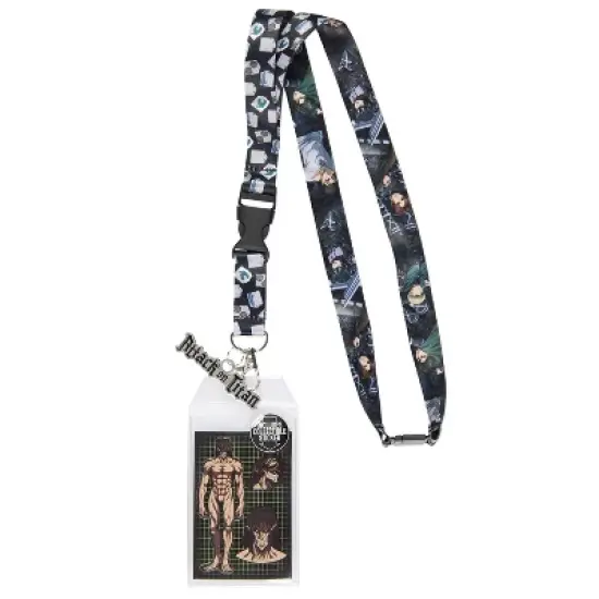 Attack on Titan Reversible ID Lanyard Badge Holder With Metal Logo Charm image {5}
