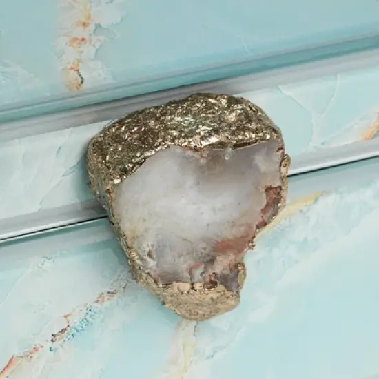 Parisian Shiny Blue Agate Glass Decorative Boxes Set of 2 image {2}