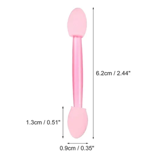 Unique Bargains Short Sponge Dual Sides Eye Shadow Makeup Brushes Applicator Pink Clear 50 PCS image {3}