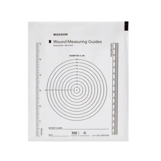 McKesson Clear Plastic Wound Measuring Guide 5 x 7", 100 Ct image {1}