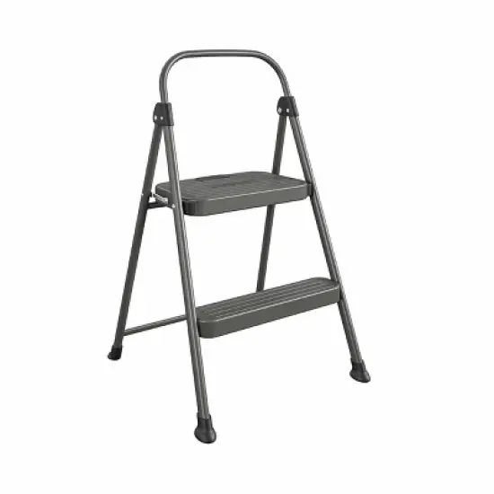 Cosco 2 Step All Steel Step Stool: Dark Gray, 225 lb Capacity, No Assembly, Kitchen Stepper for Adults image {8}