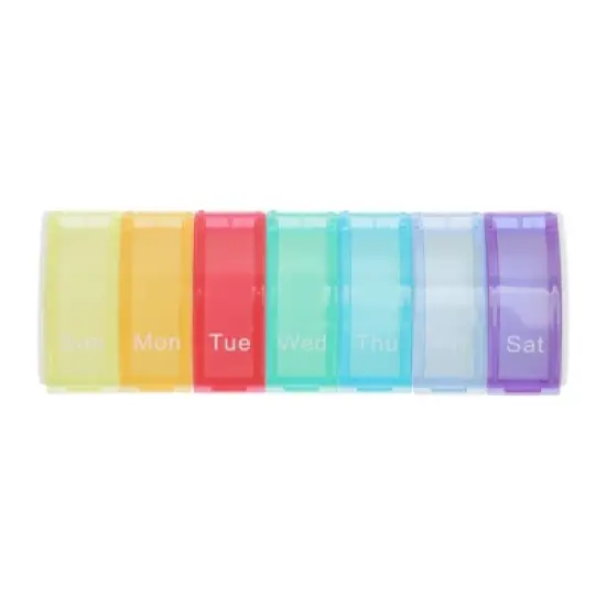 Unique Bargains 7 Grid Colorful Mini Pill Case Colorful 1 Pc image {6}