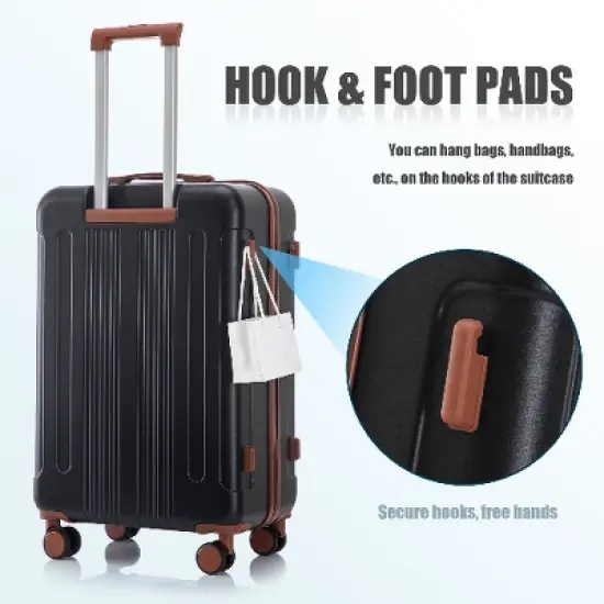 Lyngins 3-Piece Family Hardside Luggage Set, 20"/24"/28" in ABS Spinner Wheel Luggage, Carry on Suitcase, Waterproof Anti-Scratch ABS Shell, TSA Lock image {4}