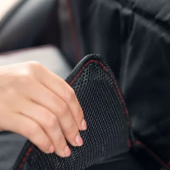 Diono Ultra Mat Full Size Car Seat Protector for Under Car Seat with 3 Mesh Storage Pockets Crashed Tested - Black image {11}