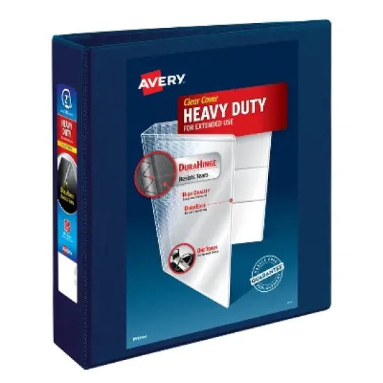 Avery Heavy-Duty View 3 Ring Binder, 2" One Touch EZD Rings, 1 Navy Blue Binder (79802) image {8}
