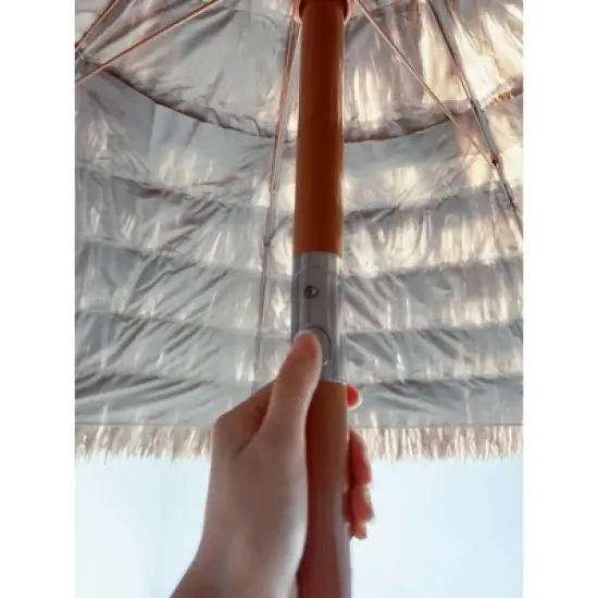 8'Thatch Patio Tiki Umbrella Tropical Palapa Raffia Tiki Hut Hawaiian Hula Beach Umbrella,Straw umbrella image {6}