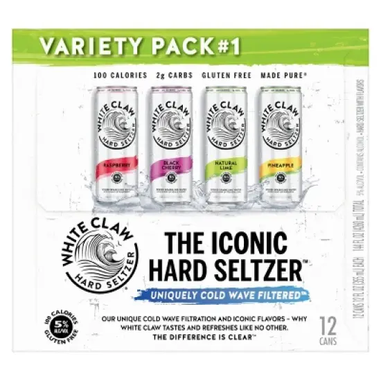 White Claw Hard Seltzer Variety Pack - 12pk/12 fl oz Slim Cans image {6}