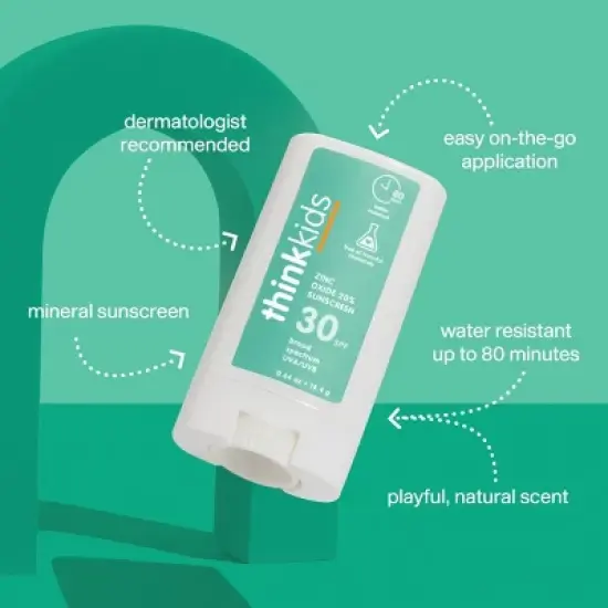 thinksport Kids Mineral Sunscreen Stick - SPF 30 - 0.64oz image {2}