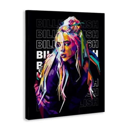 Stupell Industries Billie Eilish Modern Abstract Geometric Portrait Famous Figure Canvas Wall Art image {2}