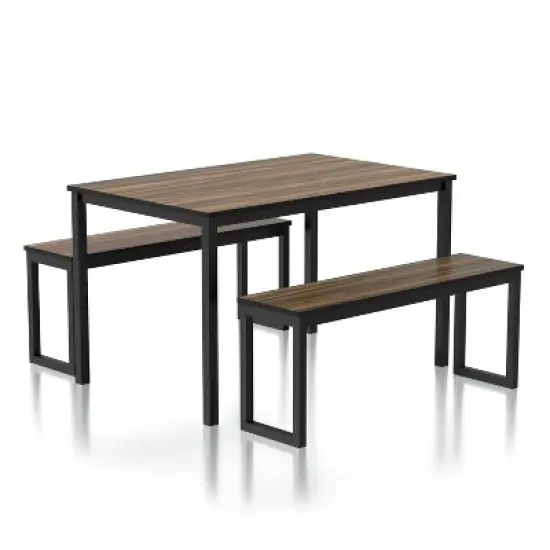 3pc Killucan Dining Table Set with 2 Benches - miBasics image {7}