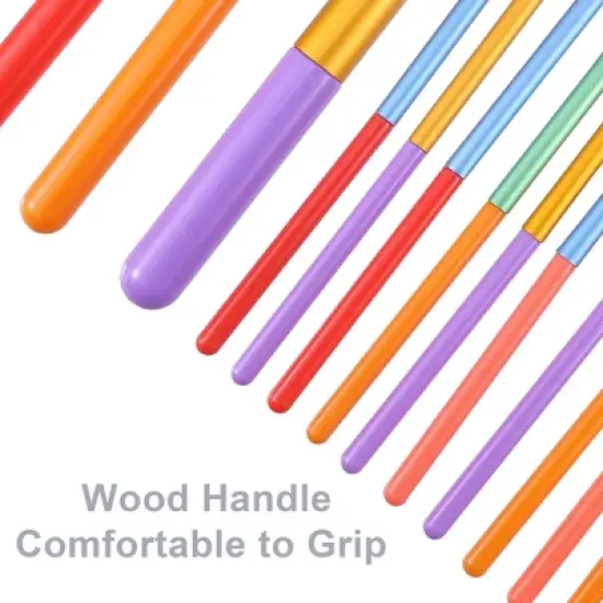 Unique Bargains Makeup Brushes Concealer Brush Loose Professional Blush Brush Plastic Metal Handle Multicolor 15 Pcs image {5}