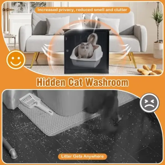 Tangkula Weatherproof Multi-function Pet Cat House Outdoor Indoor Sidetable Nightstand image {6}