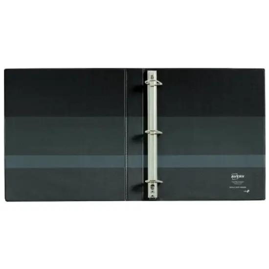 Avery 1" 250 Sheet Heavy Duty Nonstick View Ring Binder Black: Polypropylene D-Ring, 4 Pockets, Clear Cover image {2}