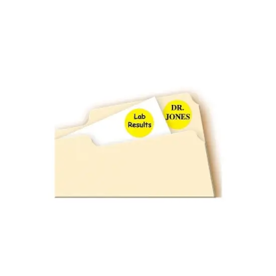 Avery Easy Peel Laser Color Coding Labels 3/4" Dia. Neon Yellow 24/Sheet 538090 image {3}