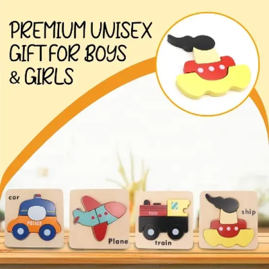 Leo & Friends Wooden Vehicle Puzzle Kit for Boys and Girls image {5}