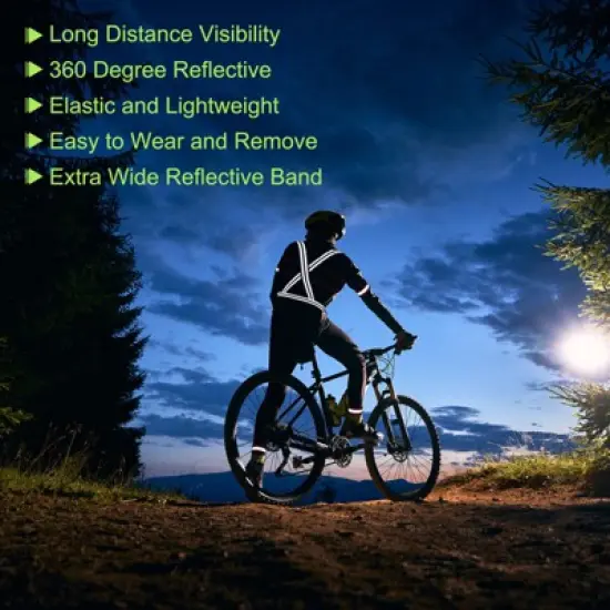 Unique Bargains Reflective Vest Adjustable 360 Degree High Visibility Safety Vest for Cycling Running Walking image {3}