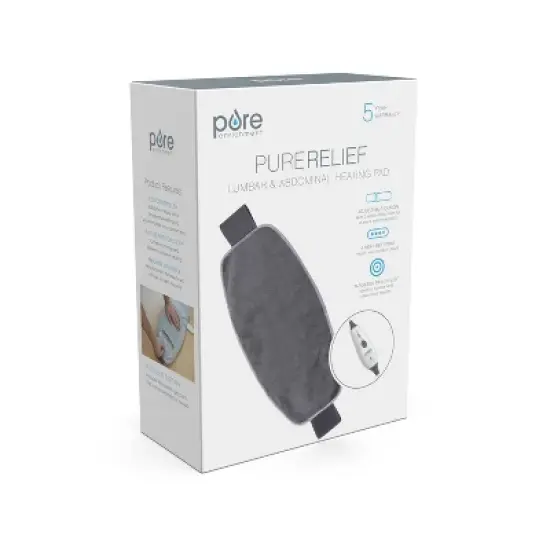 Pure Enrichment PureRelief Lumbar & Abdominal with 4 Heat Settings and Hot/Cold Gel Pack Heating Pad - 44.5" x 9.5" - Gray image {8}