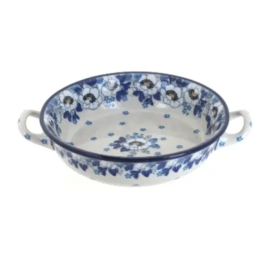 Blue Rose Polish Pottery C40 Ceramika Artystyczna Mini Casserole Dish with Handles image {6}