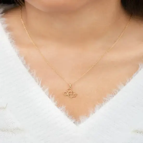 Disney Mickey Mouse 14k Outlined Silhouette Pendant Necklace, 18" image {1}