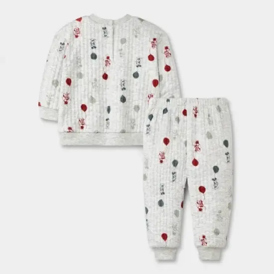 Baby Boys' Disney Mickey Mouse & Friends Ribbed Top and Bottom Set - Gray image {1}