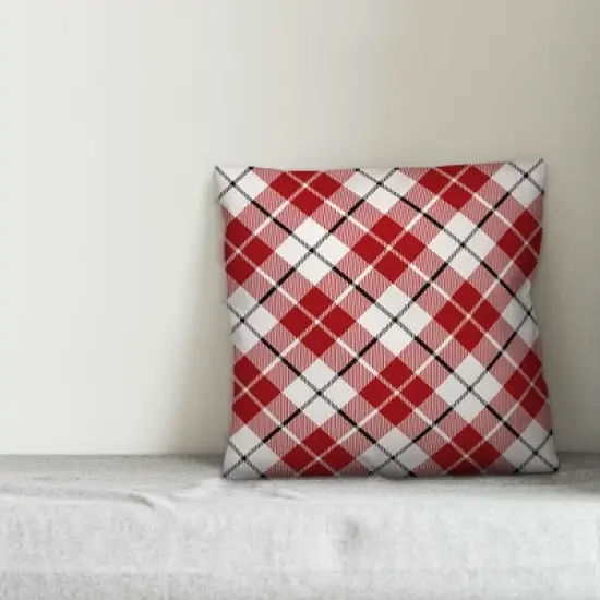 Creative Products Red Farmhouse Plaid 16x16 Indoor / Outdoor Pillow image {2}