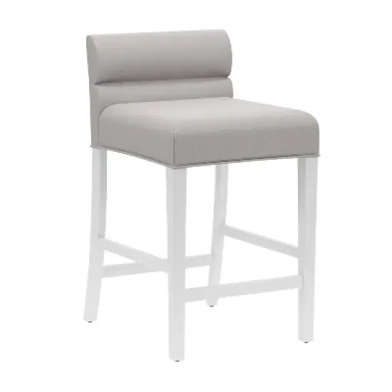 27" Desco Wood Upholstered Counter Height Barstool White - Hillsdale Furniture image {1}
