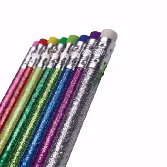 Sparkle & Shine Glitter Pencils (8 Pack) - Assorted Glitter Colors, #2 HB Lead image {2}
