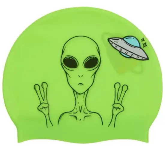 Sporti Spaced Out Silicone Swim Cap image {1}