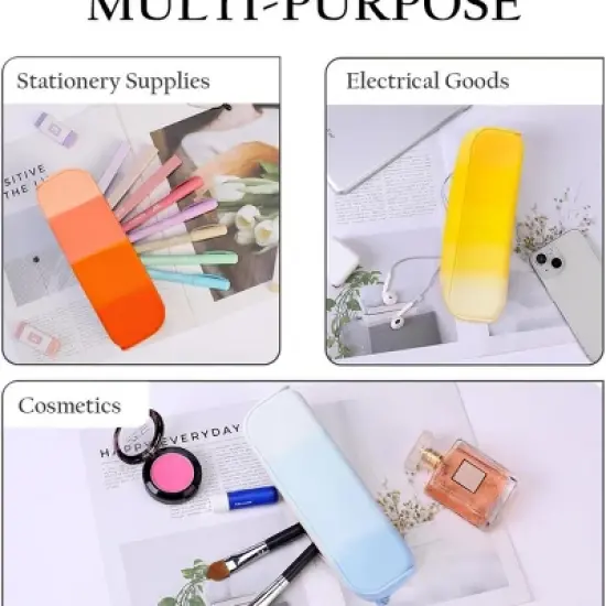 INFURNIC Pencil Cases Set of 4 Large Capacity Waterproof Zipper Pouches Extra Big Pencil Bag for Kids School Supplies, Multicolored, 8.3"*2.8"*1.5" image {1}