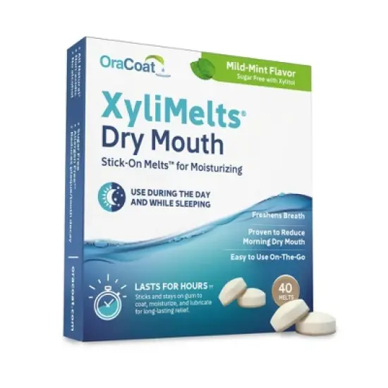 OraCoat XyliMelts for Dry Mouth Relief Mild Mint image {1}