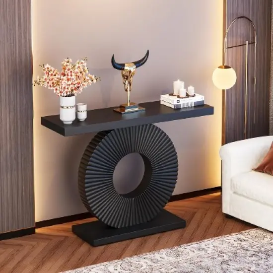 Tribesigns 39.37" Narrow Wood Console Table image {6}