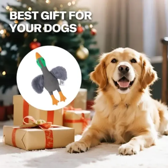 Allforpaws Squeaky Latex Dog Toys Filled with Crepe Paper Plush Wings, Soft Wing Mallard, 11.22", Gray image {5}